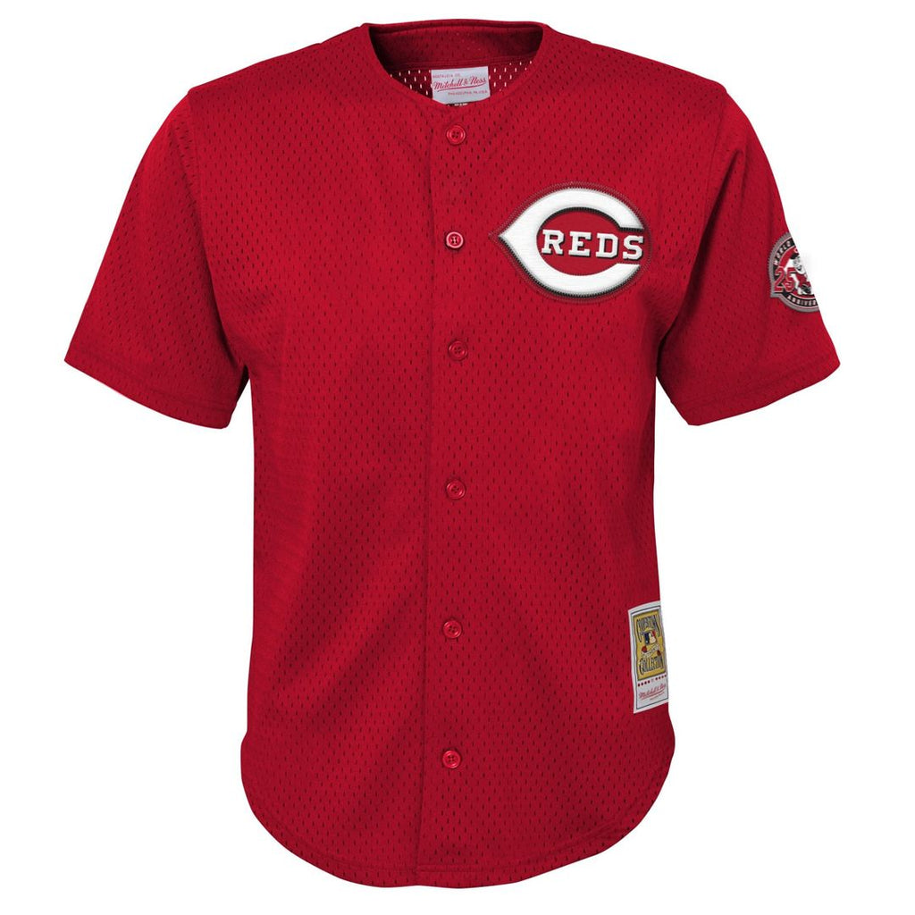 Cincinnati Reds Ken Griffey Jr. Mitchell & Ness Youth Cooperstown Mesh Batting Practice Jersey - Red