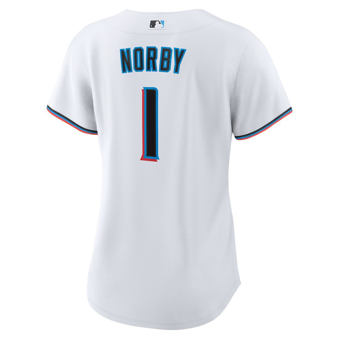 Miami Marlins Connor Norby Nike Women's Home Replica Jersey - White