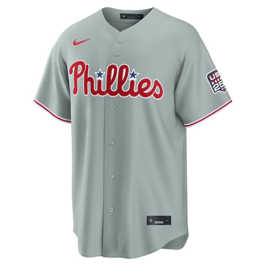 Philadelphia Phillies Bryce Harper Nike USA 250 Fourth of July Road Stadium Jersey - Gray