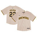 Milwaukee Brewers Christian Yelich Nike Toddler Home Game Jersey - Cream