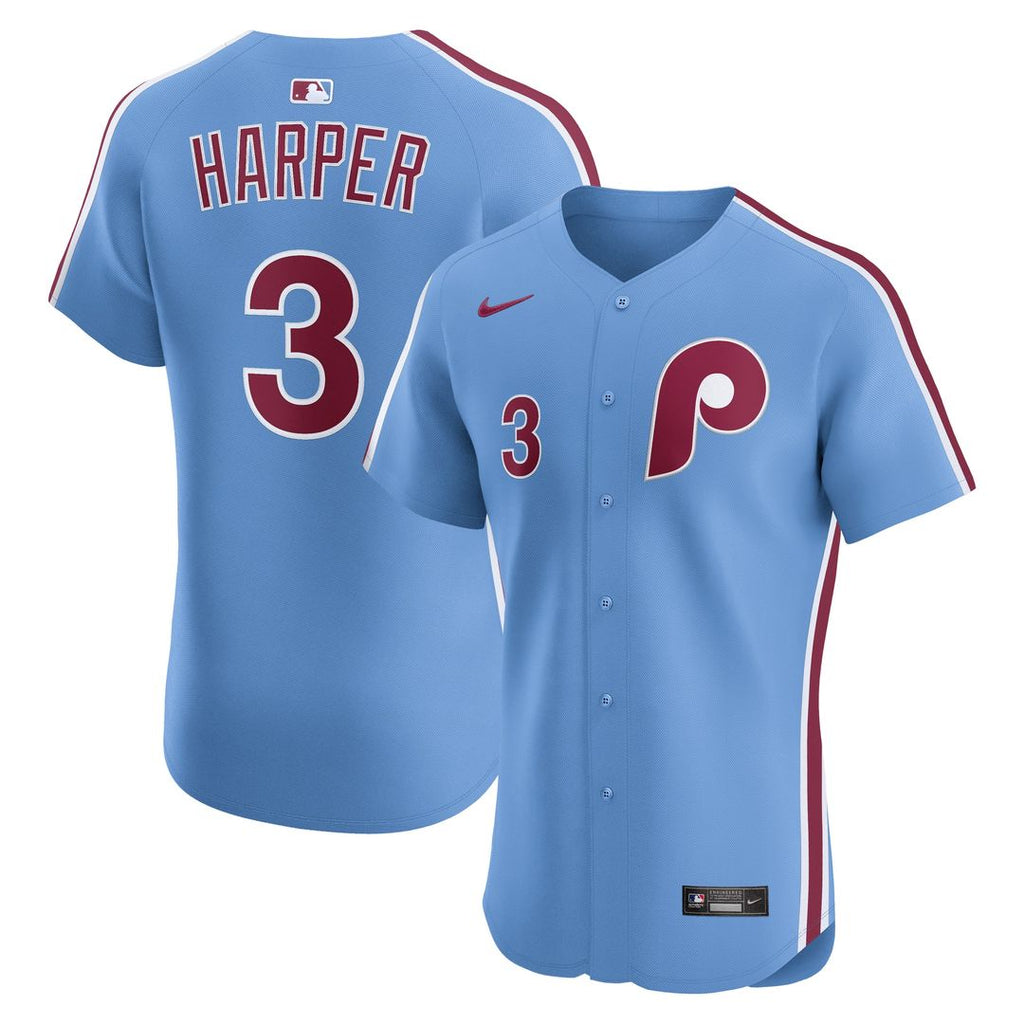 Philadelphia Phillies Bryce Harper Nike Alternate Elite Jersey - Light Blue