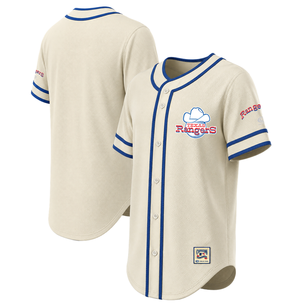Texas Rangers Stitches Throwback Fashion Jersey - Natural