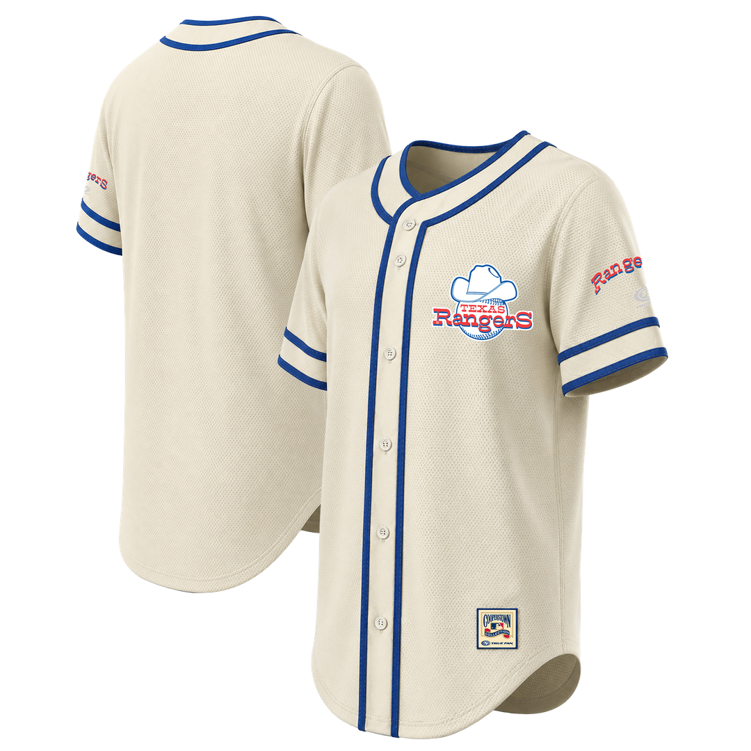 Texas Rangers Stitches Throwback Fashion Jersey - Natural