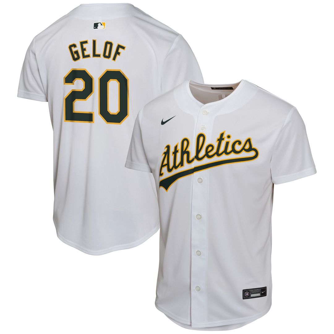 Athletics Zack Gelof Nike Youth Home Game Player Jersey - Gray