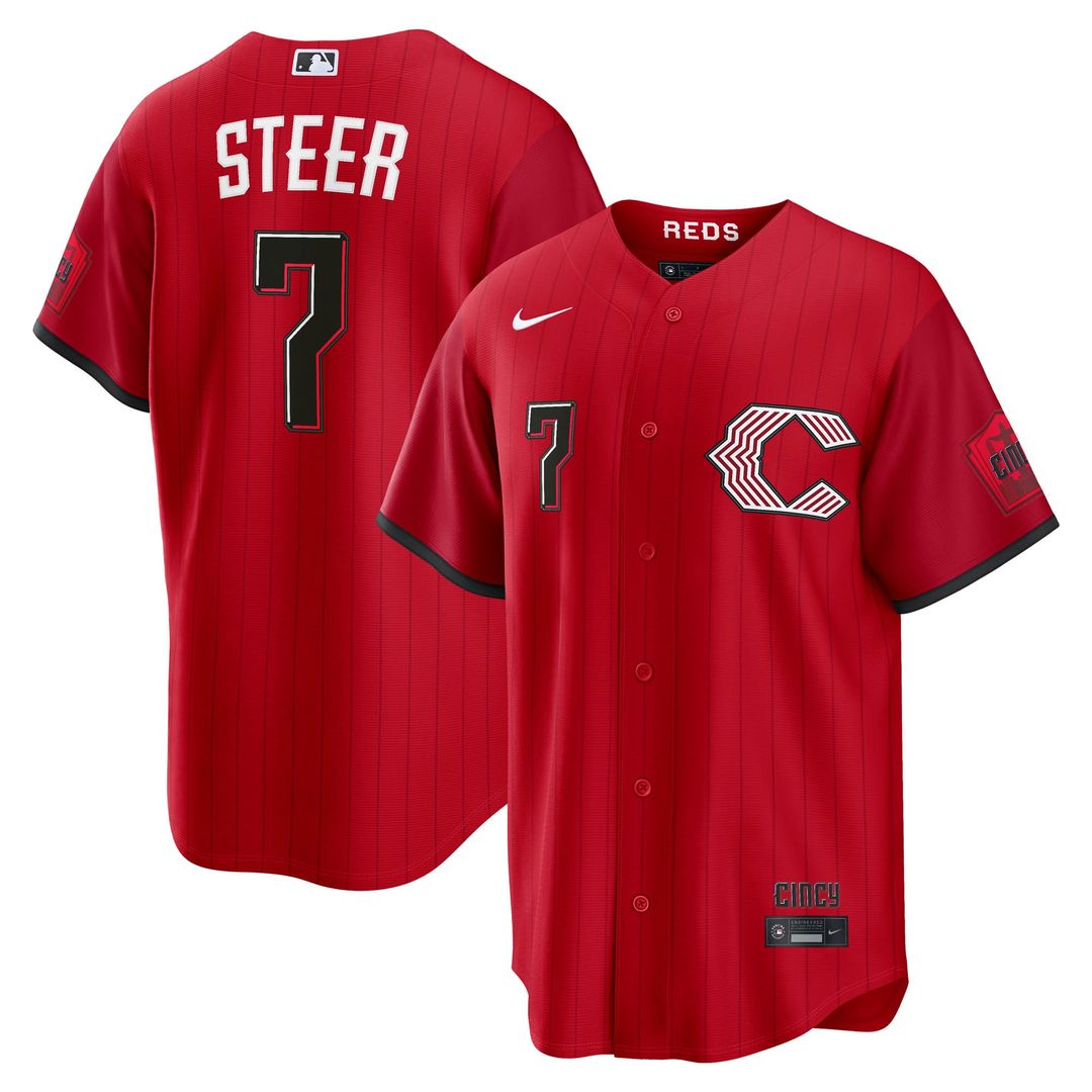 Cincinnati Reds Spencer Steer Nike 2026 City Connect Stadium Jersey - Red