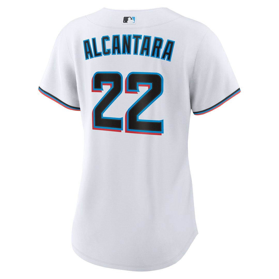 Miami Marlins Sandy Alcantara Nike Women's Home Replica Player Jersey - White