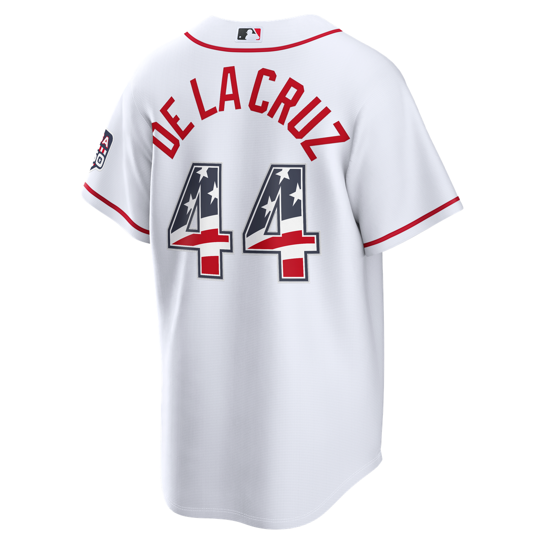 Cincinnati Reds Elly De La Cruz Nike USA 250 Fourth of July Home Stadium Jersey - White