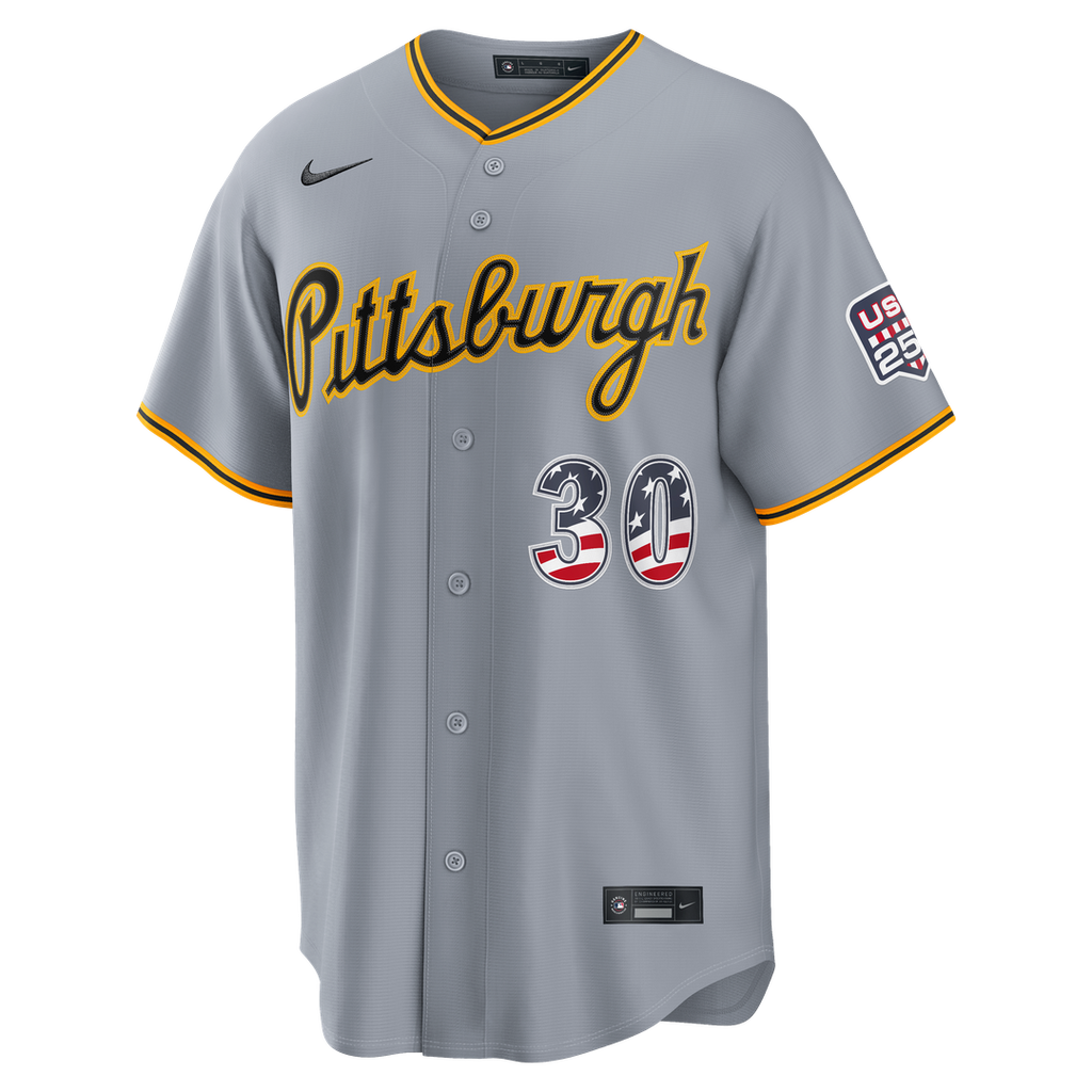 Pittsburgh Pirates Paul Skenes Nike USA 250 Fourth of July Road Stadium Jersey - Gray
