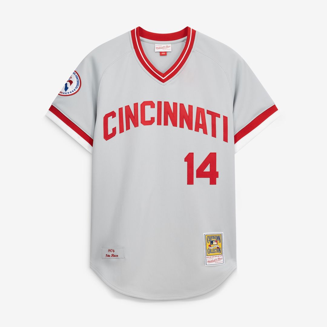 Cincinnati Reds Pete Rose Mitchell & Ness 1976 Authentic Jersey - Gray