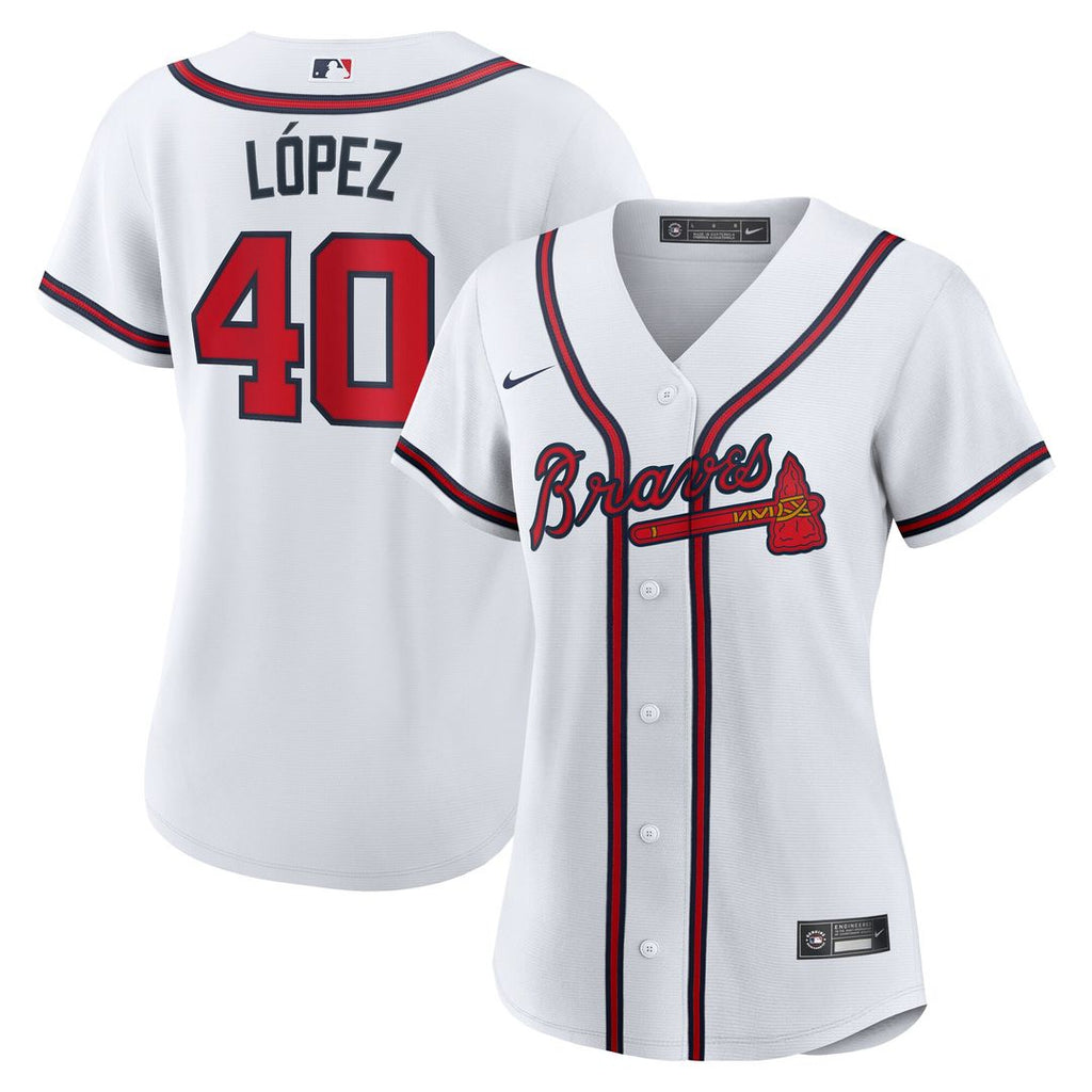 Atlanta Braves Reynaldo Lopez Nike Women's Home Replica Jersey - White