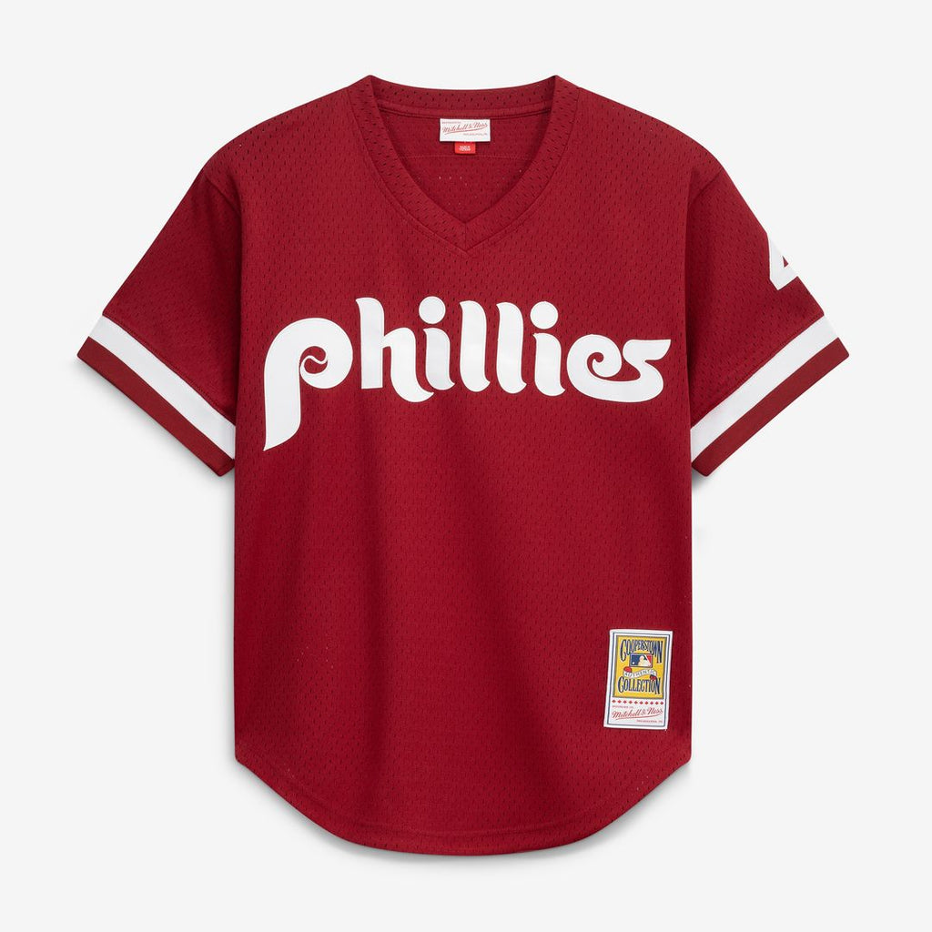 Philadelphia Phillies Lenny Dykstra Mitchell & Ness Authentic Batting Practice Jersey - Scarlet