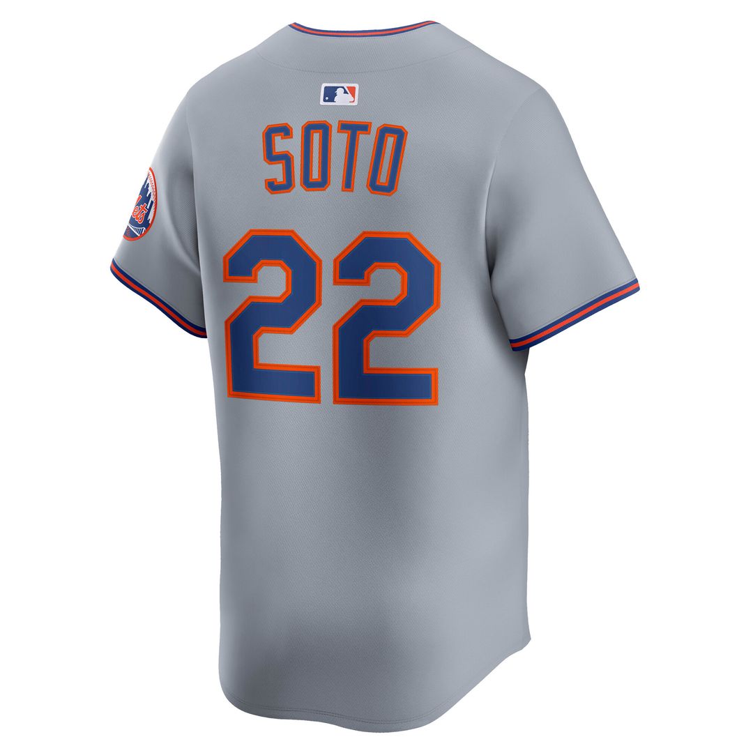 New York Mets Juan Soto Nike Road Limited Player Jersey - Gray