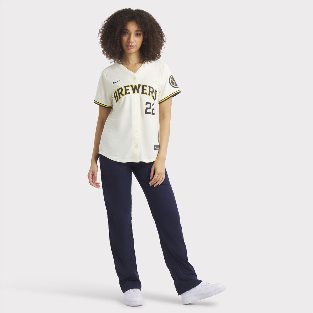 Milwaukee Brewers Christian Yelich Nike Women's Home Limited Player Jersey - Cream