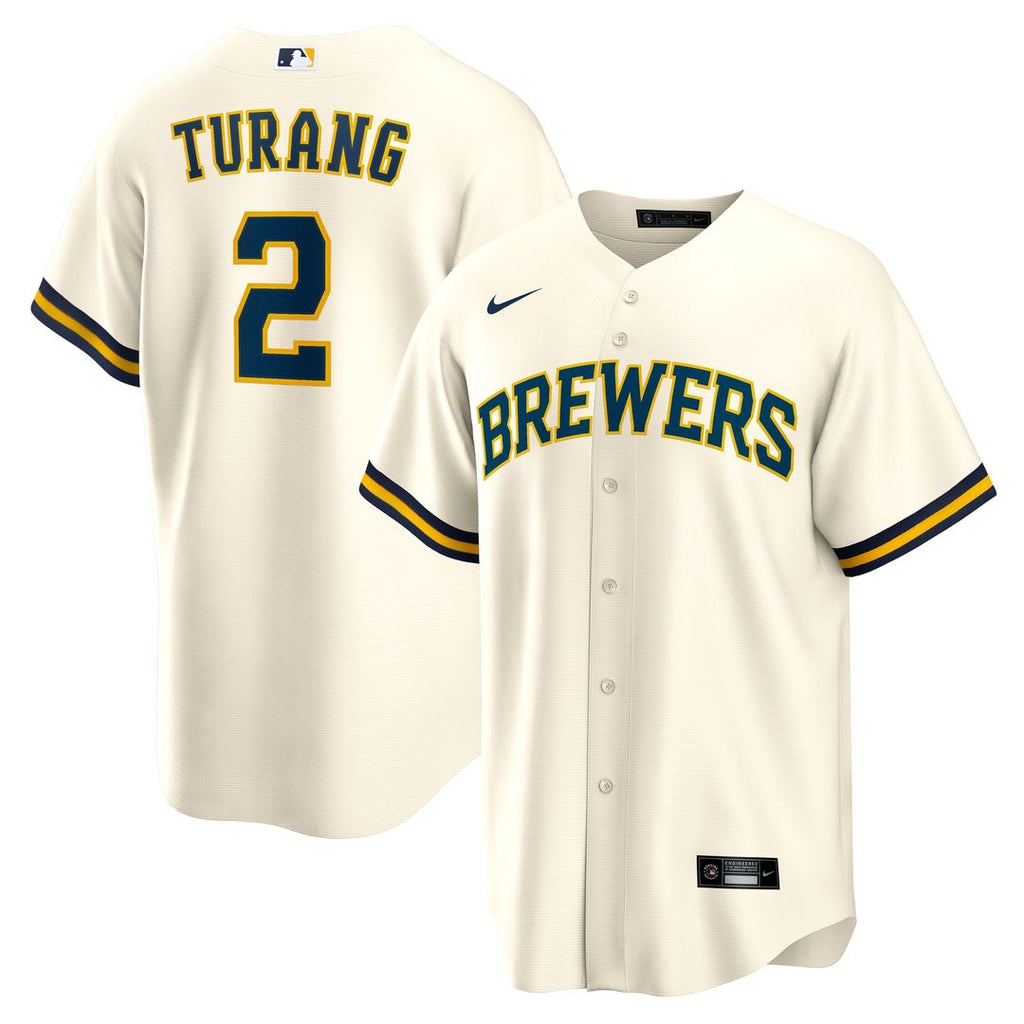 Milwaukee Brewers Brice Turang Nike Home Replica Jersey - Cream