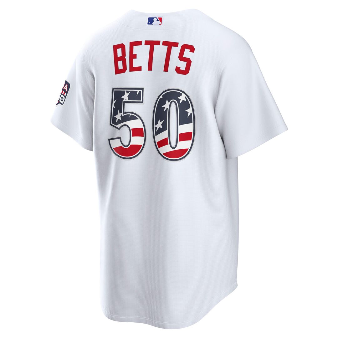 Los Angeles Dodgers Mookie Betts Nike USA 250 Fourth of July Home Stadium Jersey - White