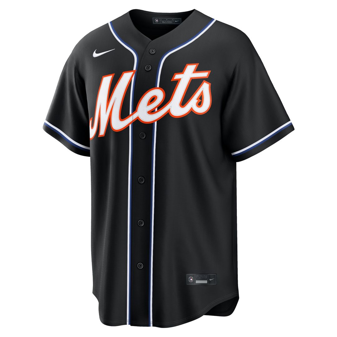 New York Mets Francisco Lindor Nike Fashion Replica Black Out Jersey