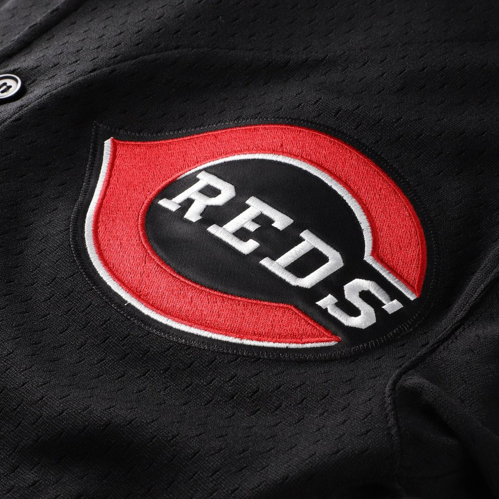 Cincinnati Reds Ken Griffey Jr. Mitchell & Ness Cooperstown Mesh Batting Practice Button - Up Jersey - Black