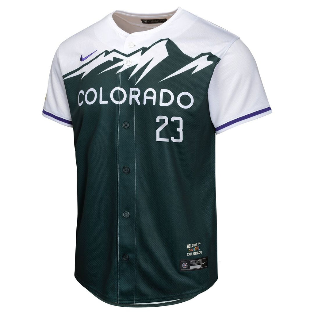 Colorado Rockies Kris Bryant Nike Youth City Connect Limited Player Jersey - Green
