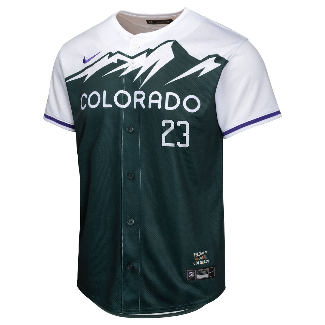 Colorado Rockies Kris Bryant Nike Youth City Connect Limited Player Jersey - Green