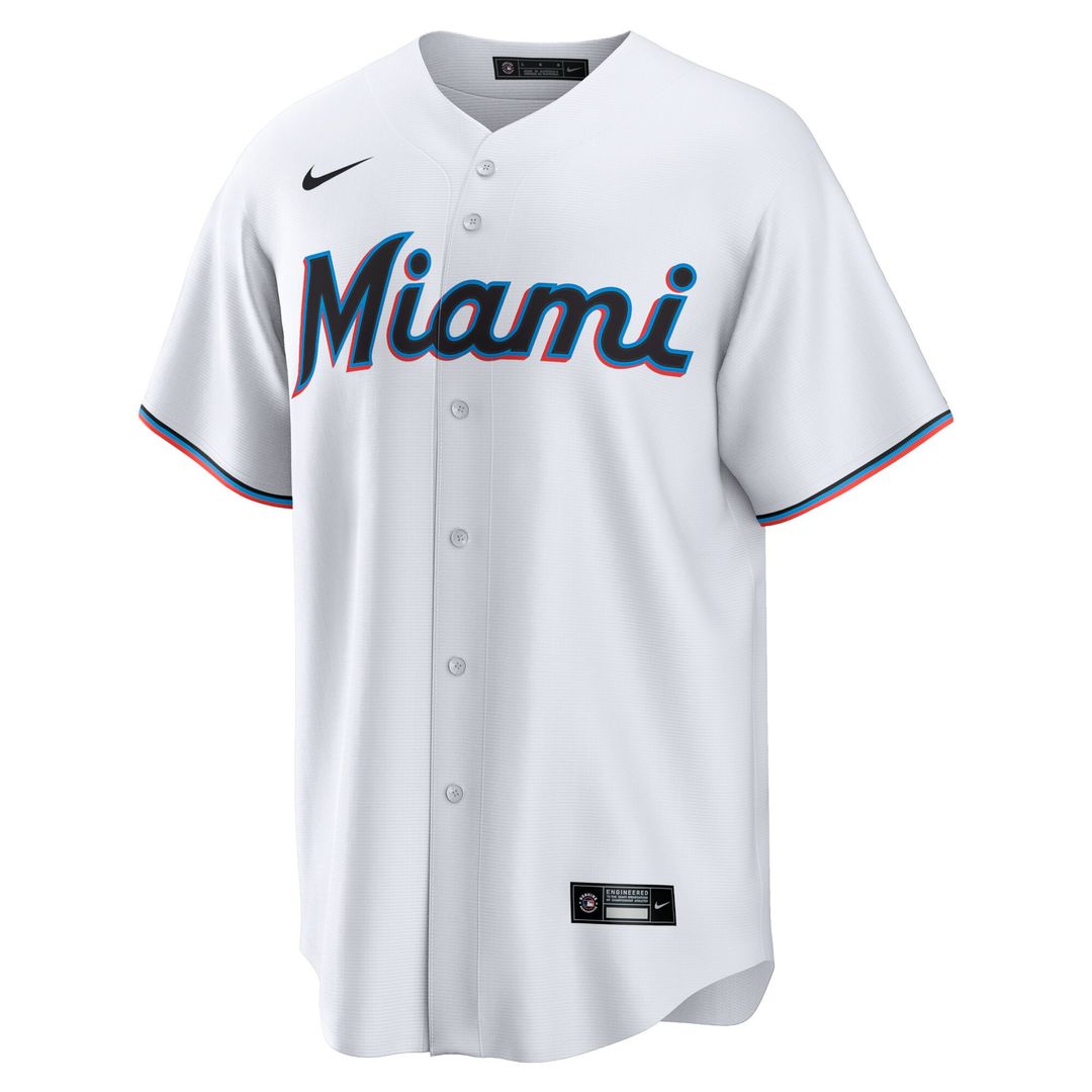 Miami Marlins Sandy Alcantara Nike Replica Player Jersey - White