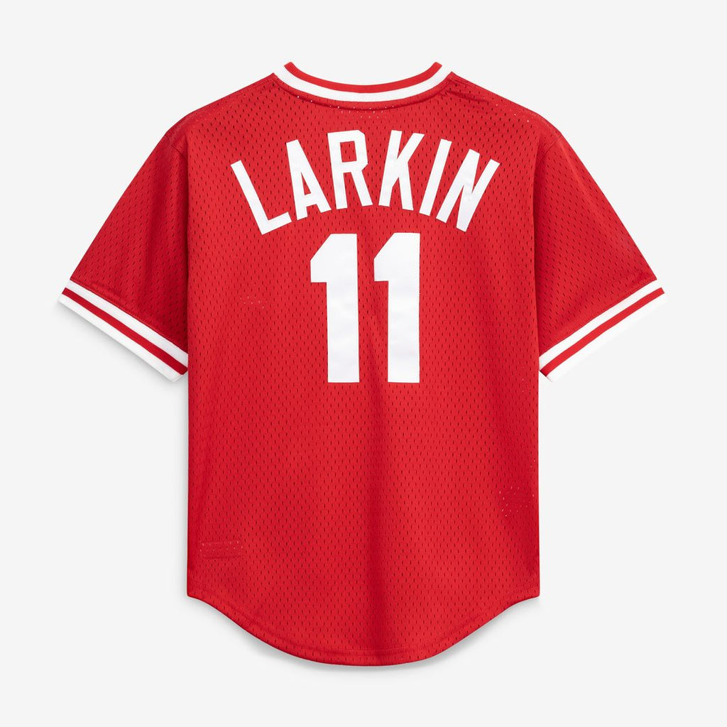 Cincinnati Reds Barry Larkin Mitchell & Ness Authentic Batting Practice Jersey - Red