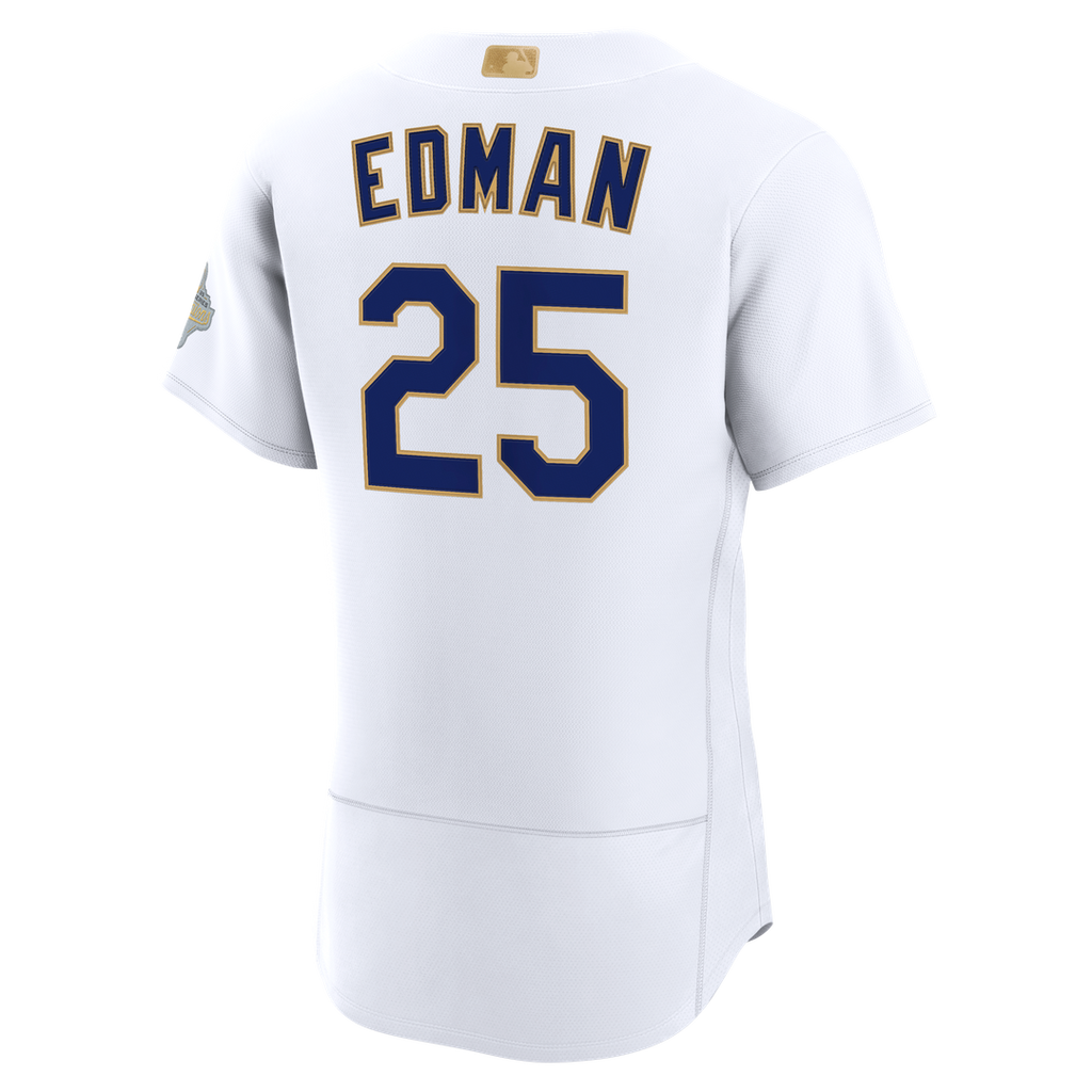 Los Angeles Dodgers Tommy Edman Nike 2026 Gold Collection Authentic Jersey - White