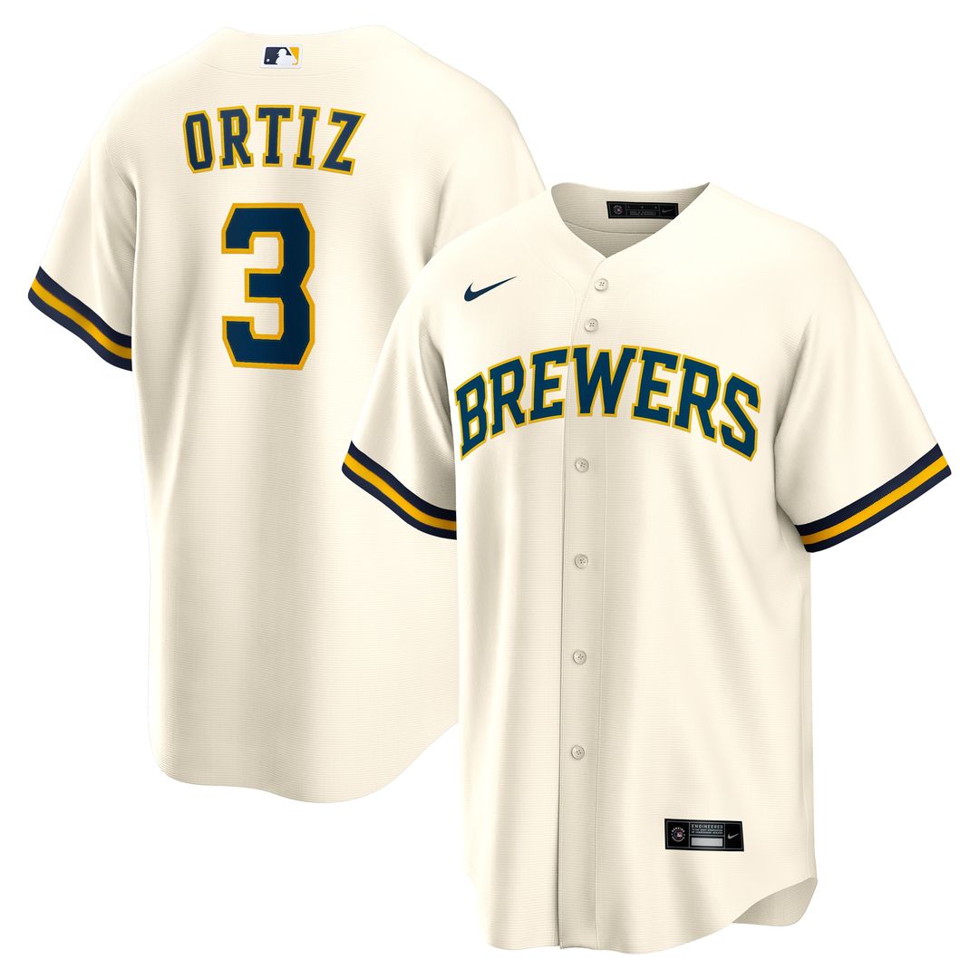 Milwaukee Brewers Joey Ortiz Nike Home Replica Jersey - White