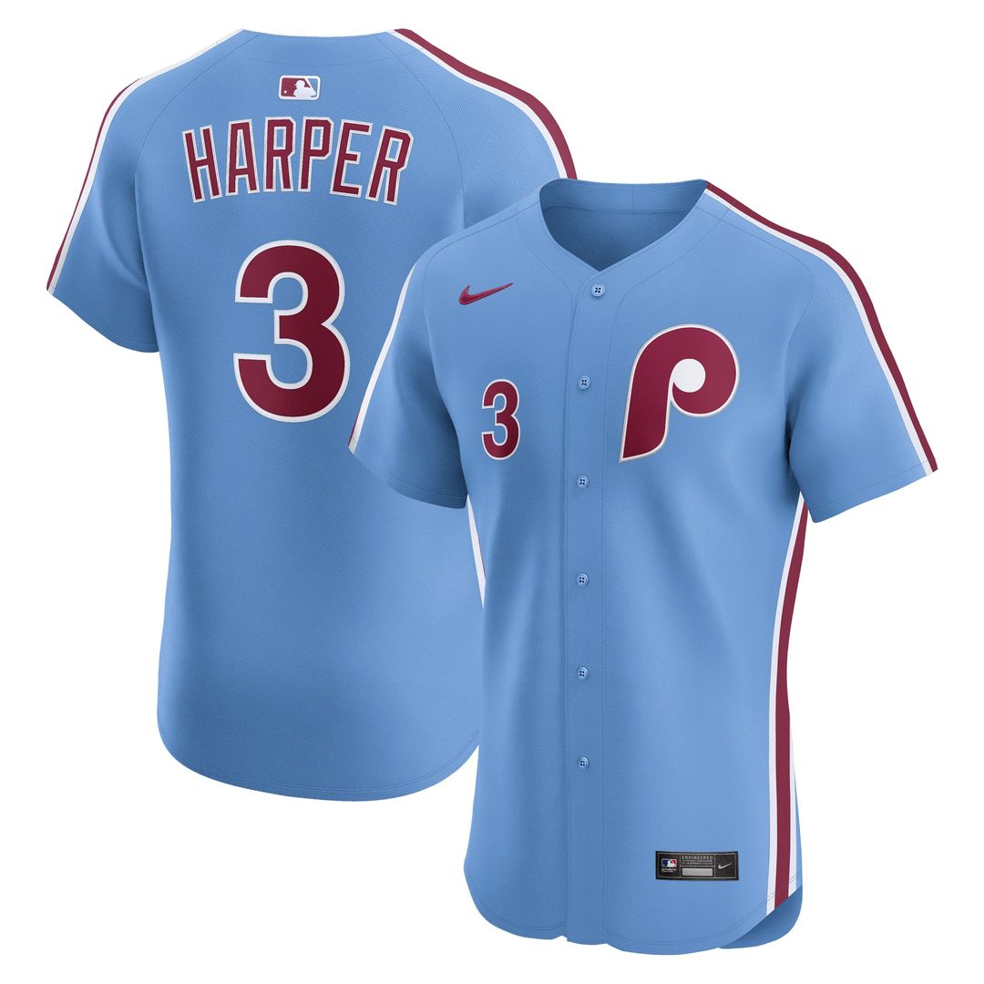 Philadelphia Phillies Bryce Harper Nike Alternate Elite Jersey - Light Blue