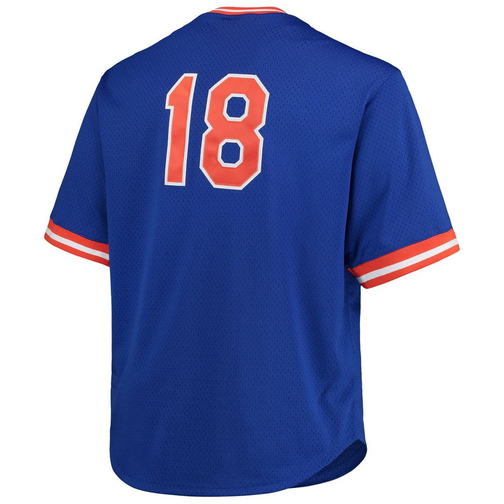 New York Mets Darryl Strawberry Mitchell & Ness Big & Tall Cooperstown Mesh Batting Practice Jersey - Royal