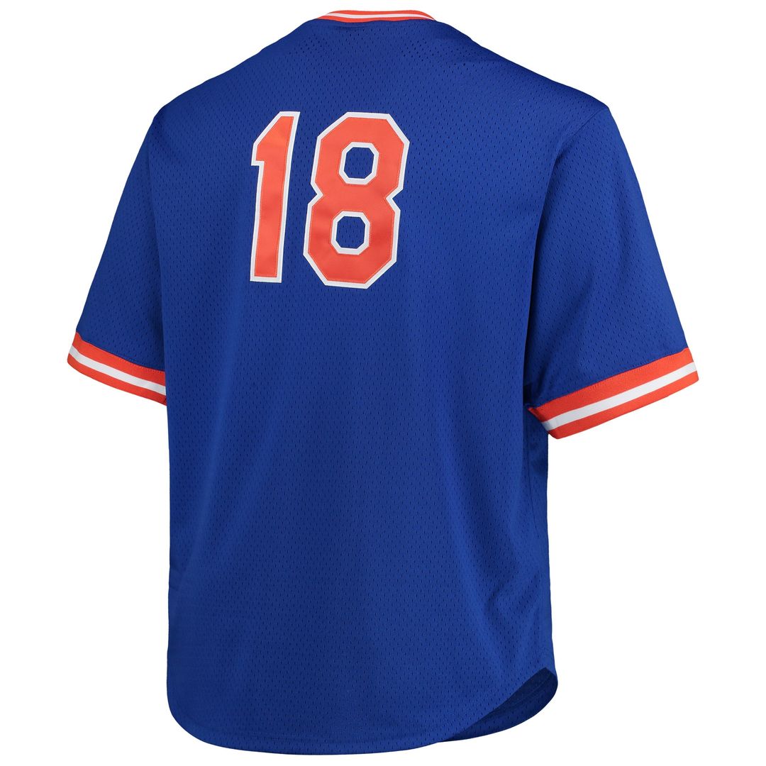 New York Mets Darryl Strawberry Mitchell & Ness Big & Tall Cooperstown Mesh Batting Practice Jersey - Royal