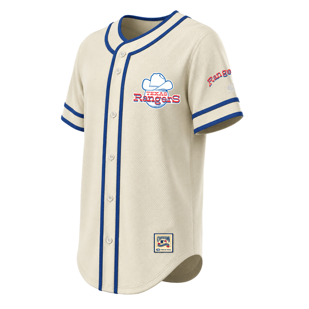 Texas Rangers Stitches Throwback Fashion Jersey - Natural