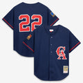 Bo Jackson California Angels Mitchell & Ness Cooperstown Mesh Batting Practice Button - Up Jersey - Navy