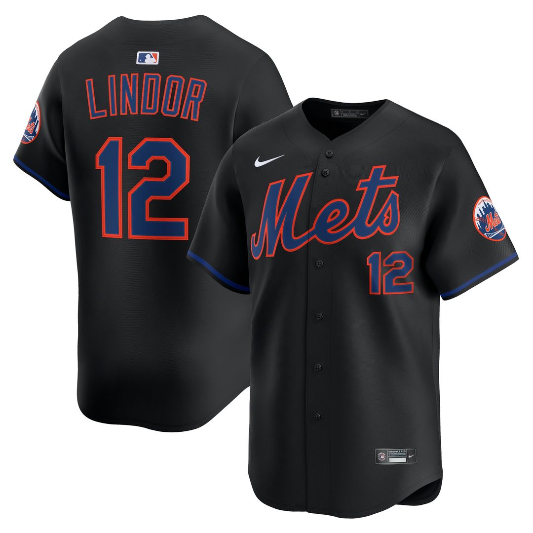 New York Mets Francisco Lindor Nike Alternate Limited Jersey - Black