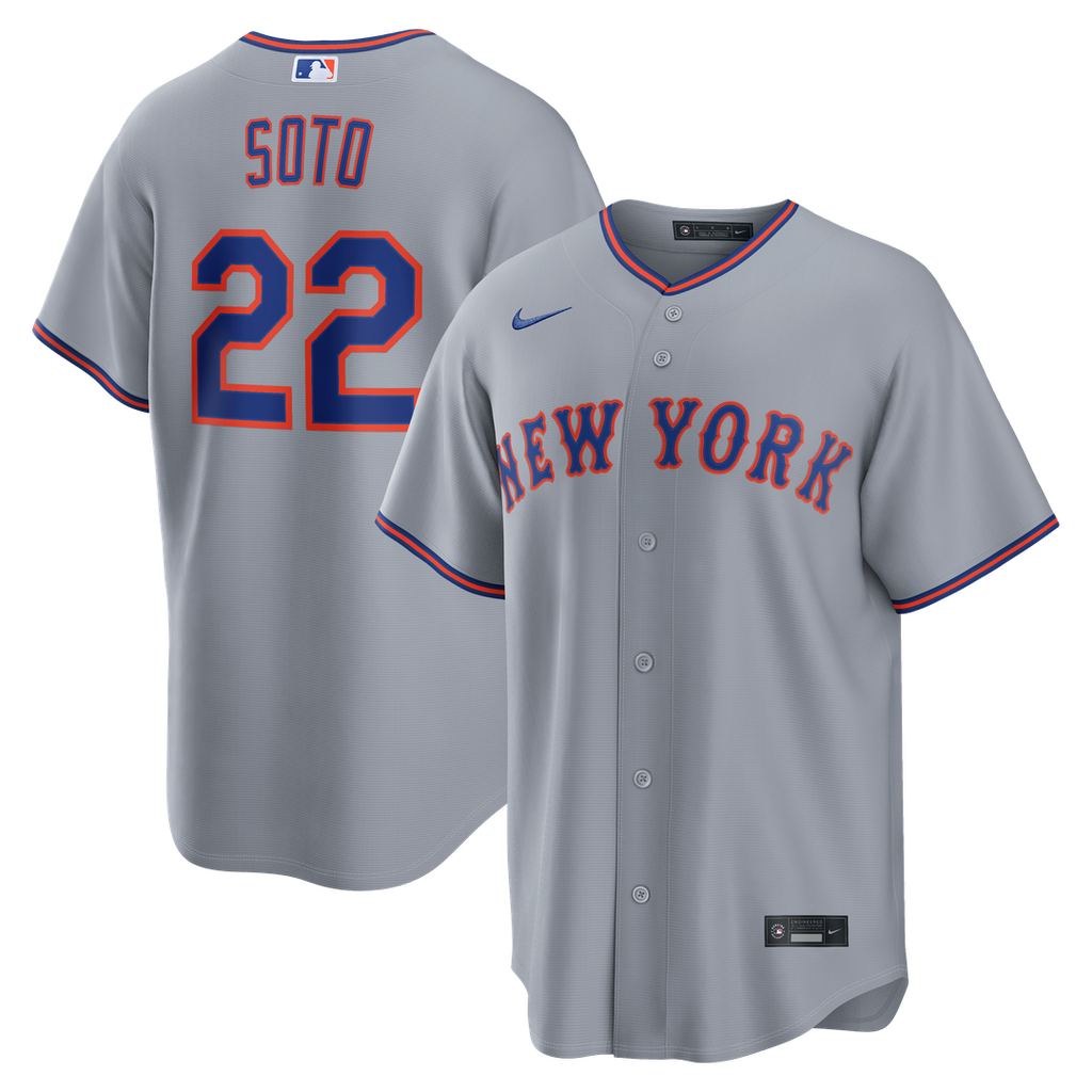 New York Mets Juan Soto Nike Road Replica Jersey - Gray
