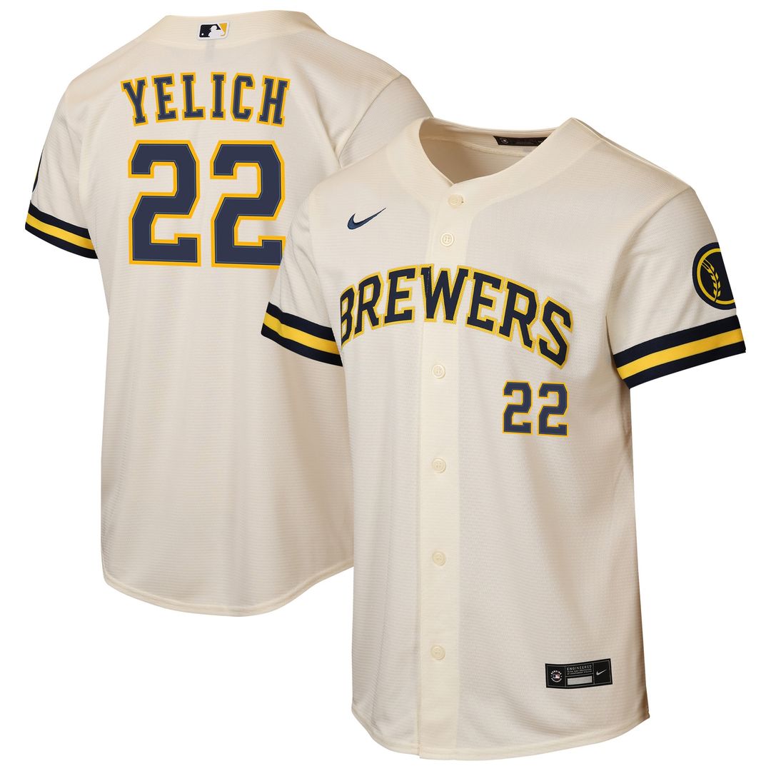 Milwaukee Brewers Christian Yelich Nike Youth Road Stadium Jersey - Powder Blue