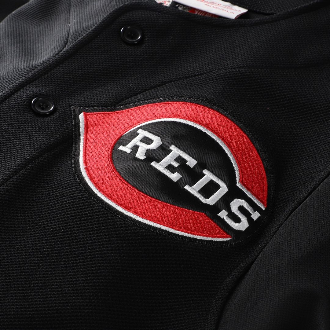 Cincinnati Reds Ken Griffey Jr. Mitchell & Ness Cooperstown Authentic Mesh Batting Practice Jersey - Black