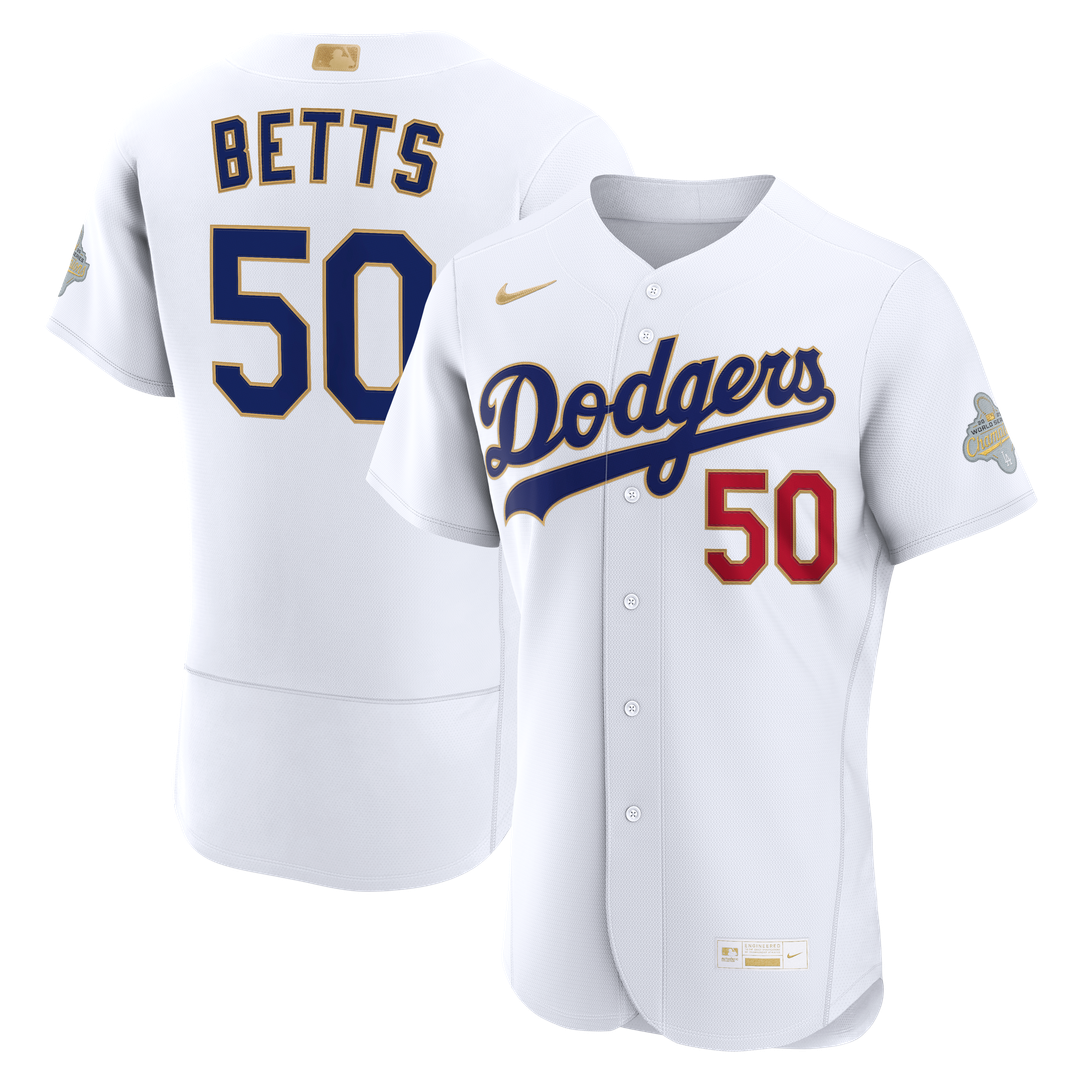 Los Angeles Dodgers Mookie Betts Nike 2026 Gold Collection Authentic Jersey - White