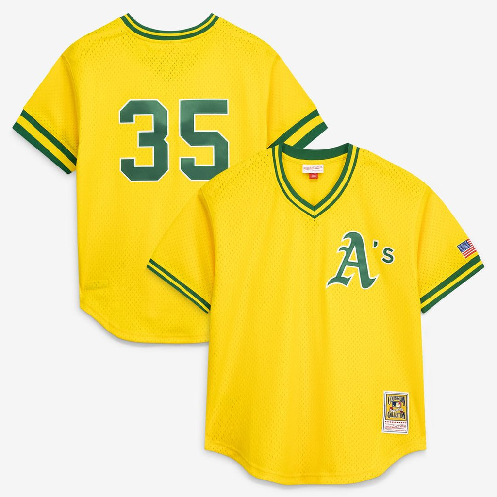 Athletics Rickey Henderson Mitchell & Ness Authentic Batting Practice Jersey - Yellow
