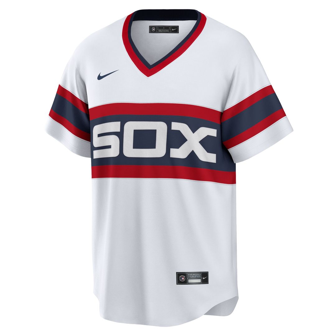 Chicago White Sox Carlton Fisk Nike Home Cooperstown Team Player Jersey - White