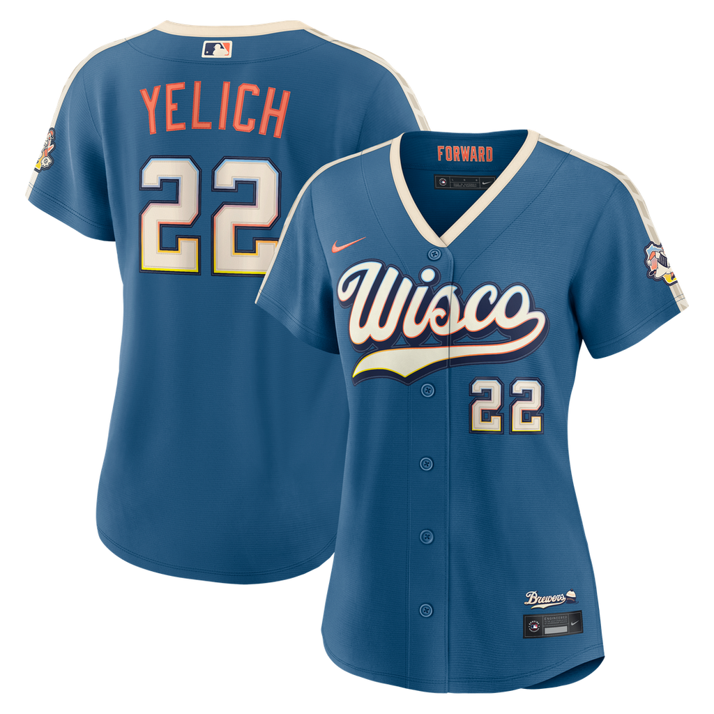 Milwaukee Brewers Christian Yelich Nike Women's 2026 City Connect Stadium Jersey - Mineral Blue