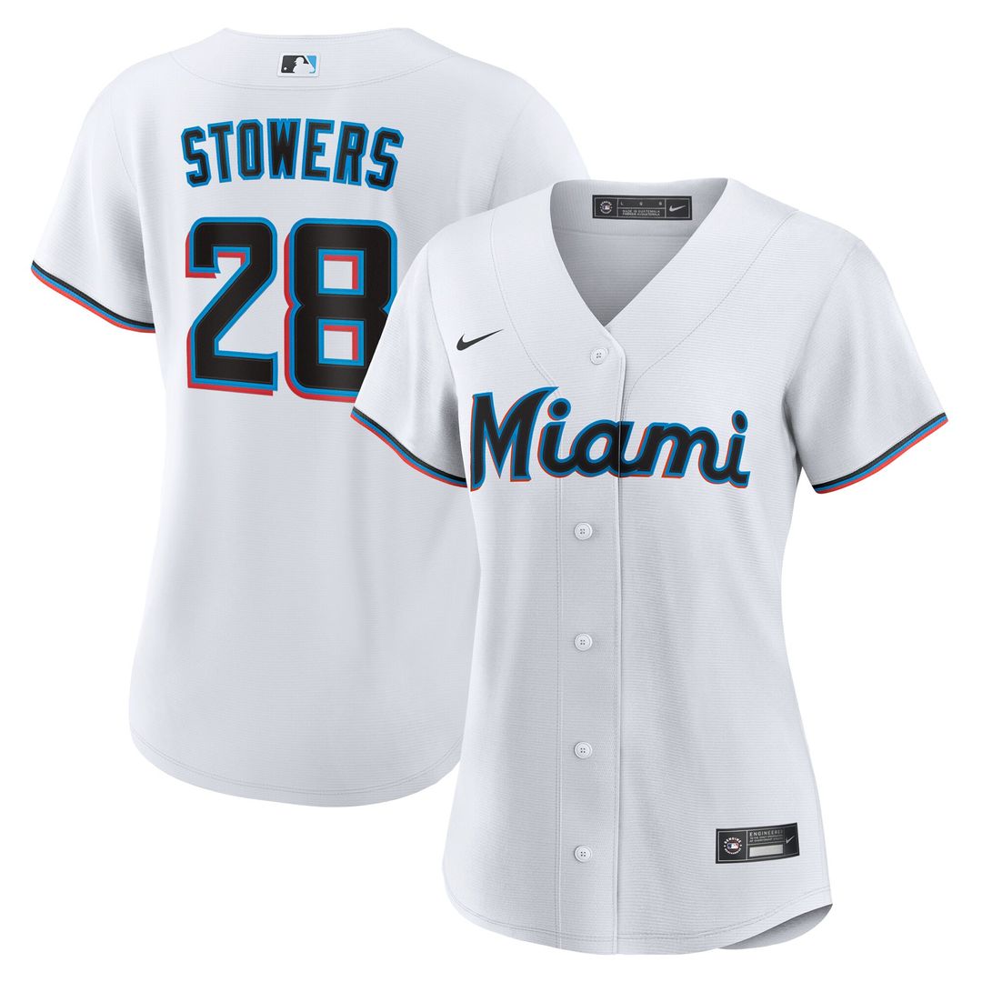 Miami Marlins Kyle Stowers Nike Women's Home Replica Jersey - White