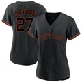 Houston Astros Jose Altuve Profile Women's Plus Size Player Name & Number Fashion Jersey - Black