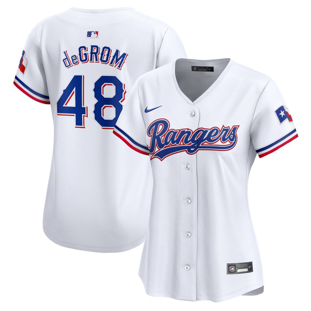 Texas Rangers Jacob deGrom Nike Women's Home Limited Player Jersey - White