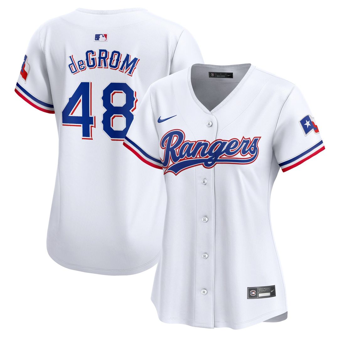 Texas Rangers Jacob deGrom Nike Women's Home Limited Player Jersey - White