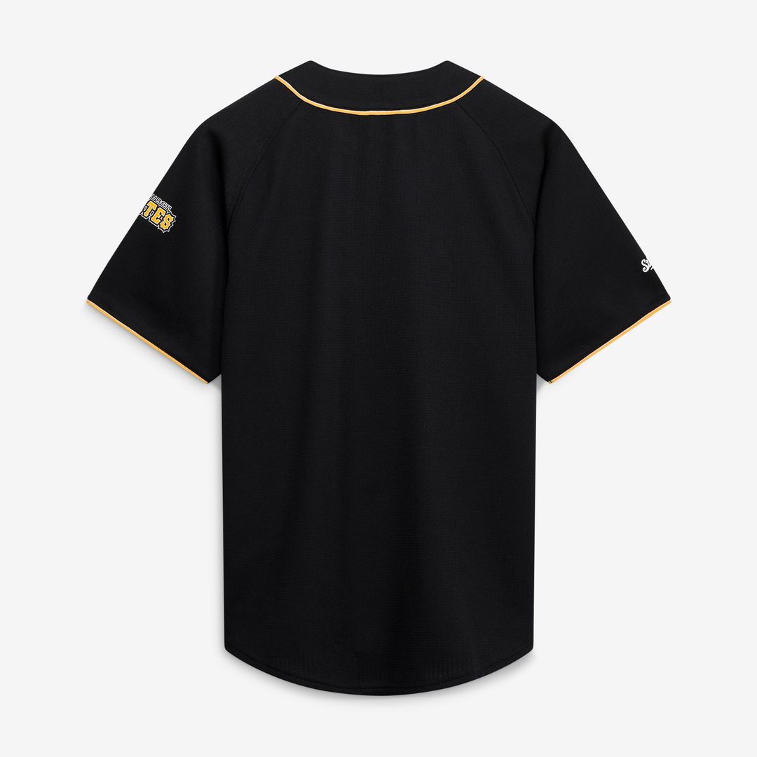 Pittsburgh Pirates Stitches Team Color Full - Button Fashion Jersey - Black