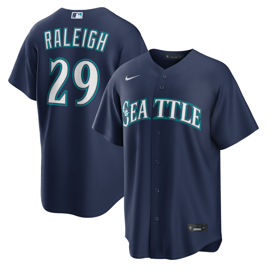 Seattle Mariners Cal Raleigh Nike Road Replica Jersey - Navy