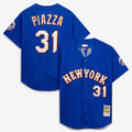 New York Mets Mike Piazza Mitchell & Ness Cooperstown Mesh Batting Practice Button - Up Jersey - Royal