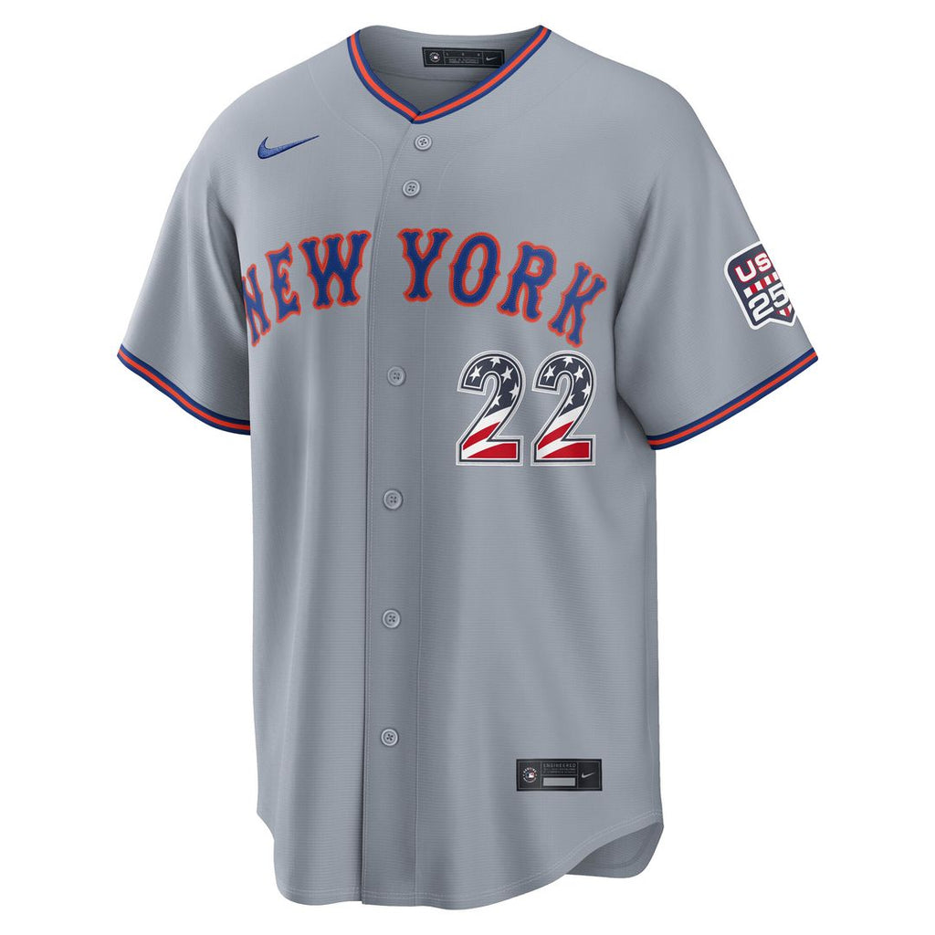 New York Mets Juan Soto Nike USA 250 Fourth of July Road Stadium Jersey - Gray
