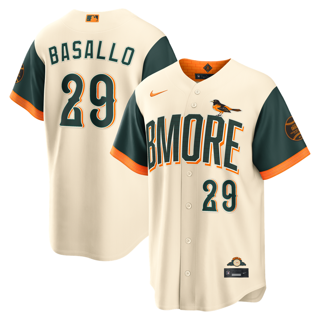 Baltimore Orioles Samuel Basallo Nike 2026 City Connect Stadium Jersey - Cream
