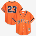 Detroit Tigers Kirk Gibson Mitchell & Ness Cooperstown Mesh Batting Practice Button - Up Jersey - Orange